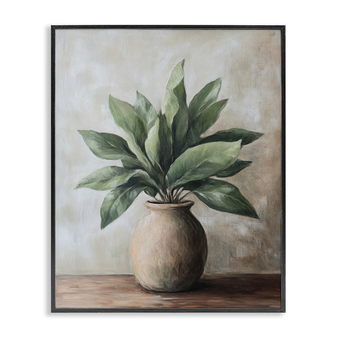Stupell Industries Big Leaves House Plant Framed Giclee, design by Petal Prints Design